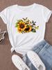 (Asian Size) Clothing Casual Tshirt Women Short Sleeve Fashion Flower Butterfly Trend Cute 90s  Print Lady Tee Top Female Graphic T-shirts