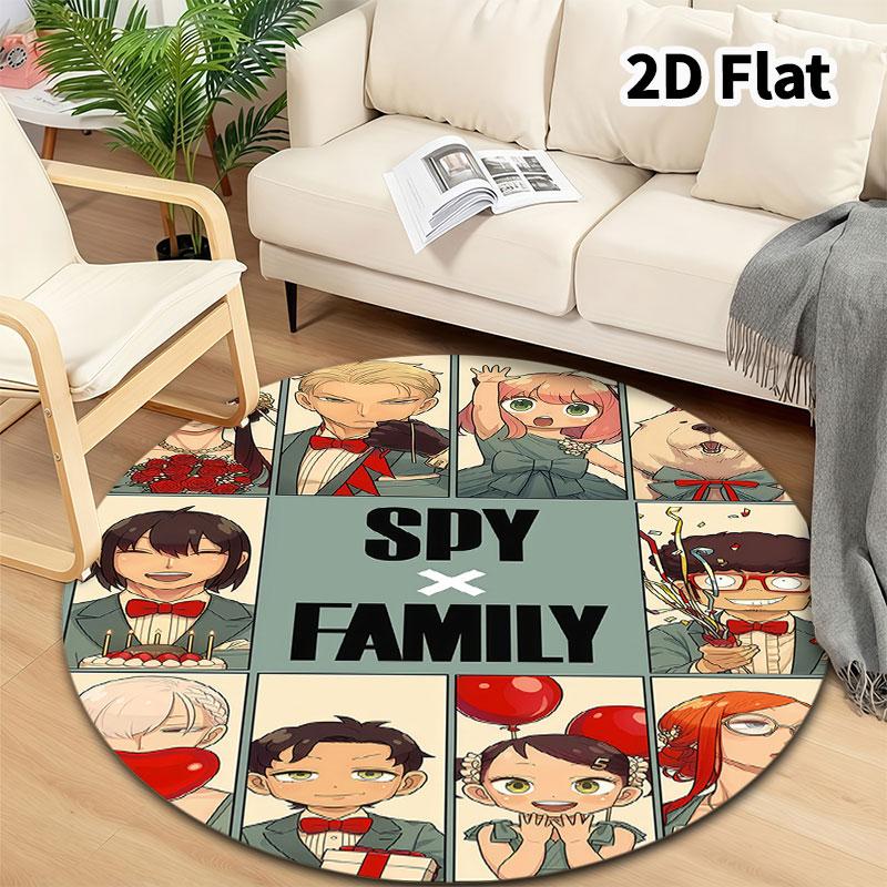 Ковер круглый Spy Family Ковер для гостиной, спальни, дивана, игровой комнаты Декор Нескользящий коврик для пола