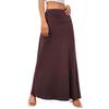 Women Maxi Skirt Elastic High Waist A-Line Long Skirt Solid Color Design Casual Knitting Skirt Spring Autumn Daily Wear