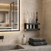 Space Saving 4-Slot Toothbrush Holder Wall Mounted Storage Rack Bathroom Organizer  for Bathroom