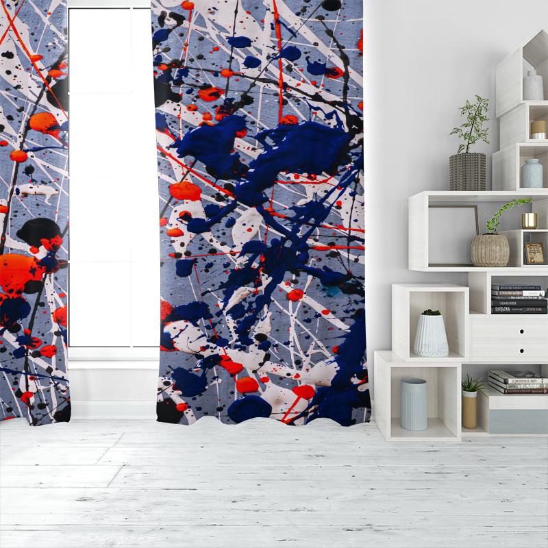 Чернила туя - Штора с HD-печатью - Полиэстер - Подходит для спальни, гостиной, кабинета (настраиваемый)