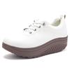 Женские туфли на платформе, черные повседневные кожаные белые туфли, толстая подошва, увеличивающая рост, Shake Shoes