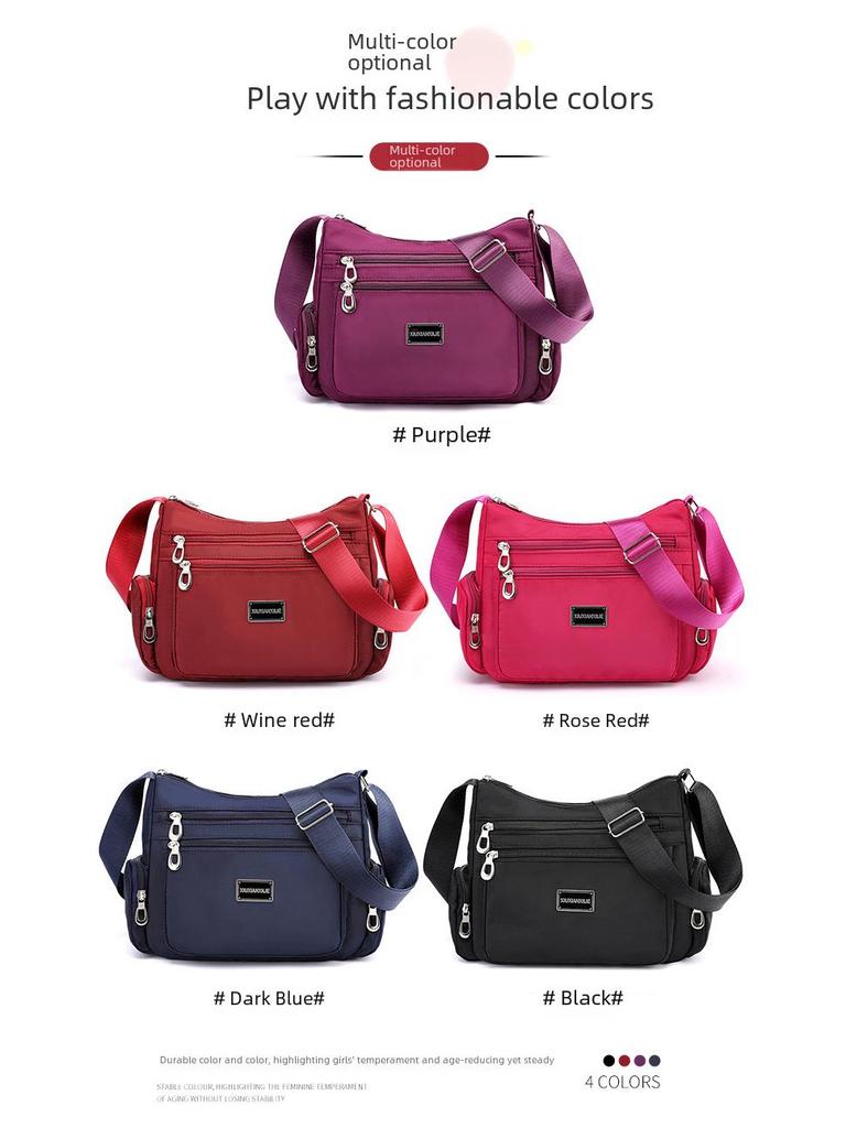 2024 Женская многослойная вместительная легкая сумка Oxford — наплечная, через плечо или рюкзак