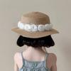 Summer Baby Straw Caps French Children Sun Hat Trendy Flower Lace Straw Hat  for Kids