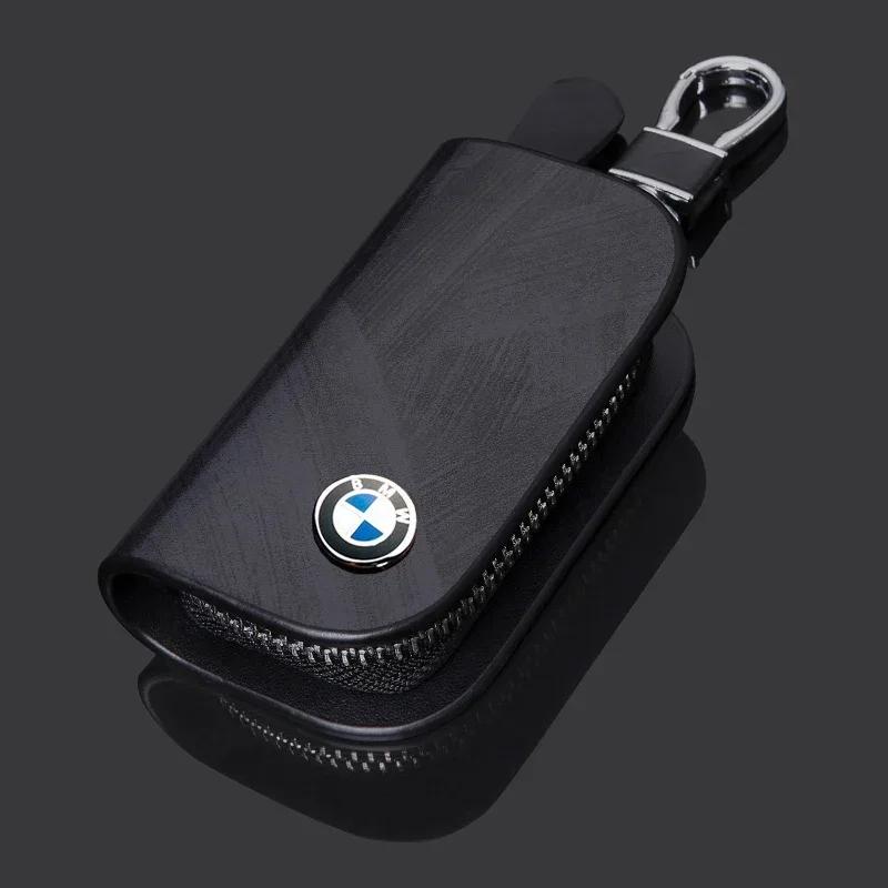 2025 Hot Leather Car Key Bag Keychain Case Storage Cover for BMW E39 E90 E91 E53 E60 E46 E63 F35 F34 F20 F82 G28 G30 G20 G60 Acc