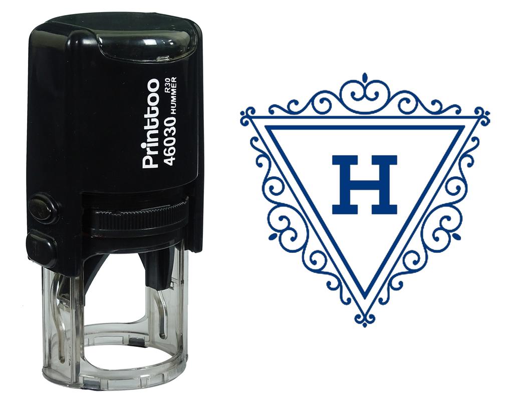 Printtoo H Алфавит Вихревой Граница Треугольник Вензель Начальная Самостоятельная Краска Резиновая Штамп Офис