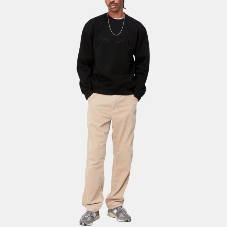 Carhartt WIP Свитшот мужской с вышитым логотипом, свободного кроя, с длинным рукавом, черный I030546-00E-XX