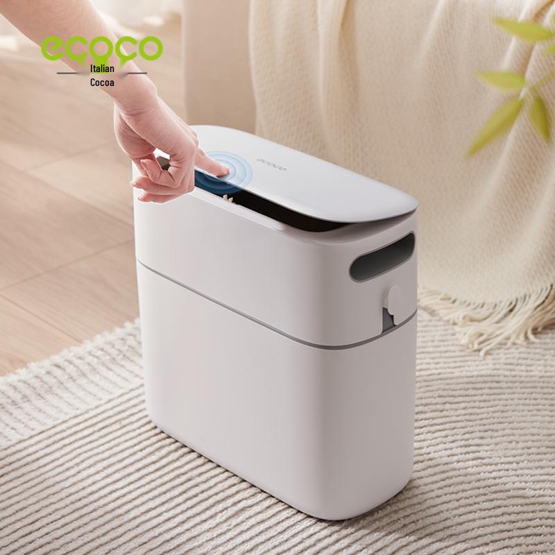 Большое автоматическое мусорное ведро Ecoco Yikeke с крышкой для ванной комнаты и кухни