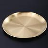 Stainless Steel Plate Golden Metal Round Dinner Dishes Plates Reusable Rustproof Serving Tray For Home Kitchen Party