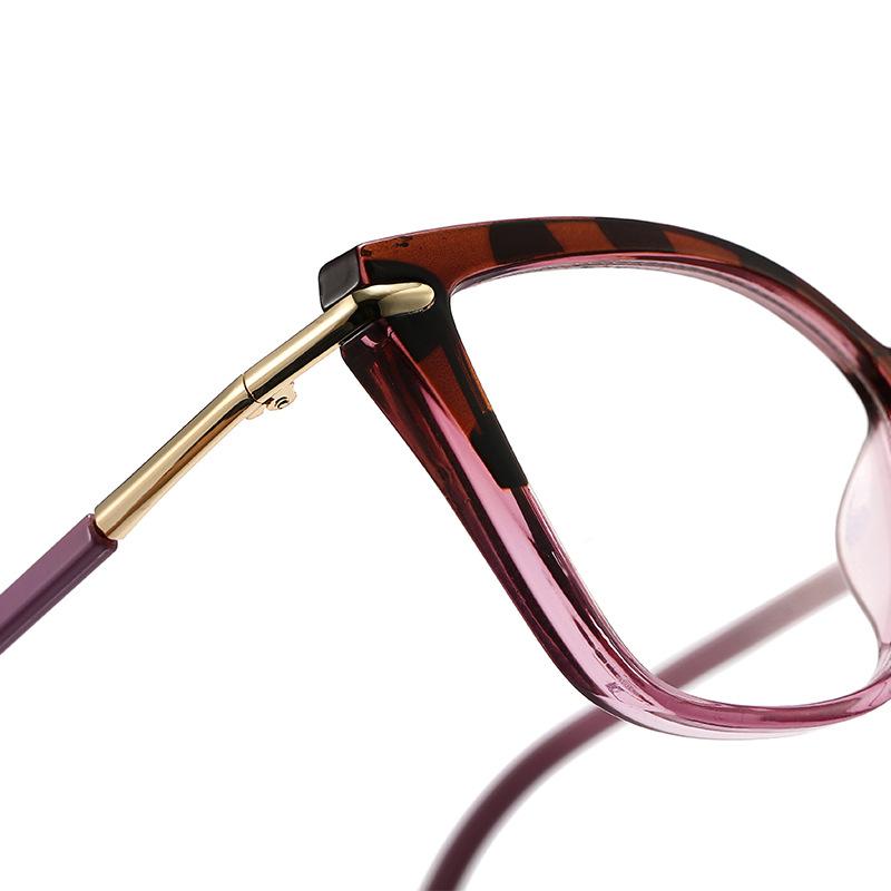 European and American cat eye flat glasses women's fashion trend retro personality advanced sense thin color anti-blue light glasses