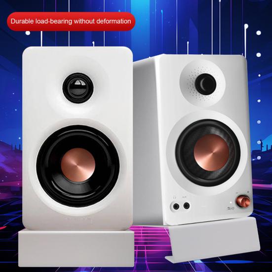 Настольная подставка для динамиков Металлическая опорная база Наклон 15 градусов Ударопрочная Прочная стойка для динамиков Стойка для аудиооборудования Стабильный Звуковой опыт Аксессуары