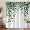 Водонепроницаемая шторка для душа с элегантным дизайном из зеленых листьев, привносящая свежесть и вдохновленную природой красоту в вашу ванную комнату.