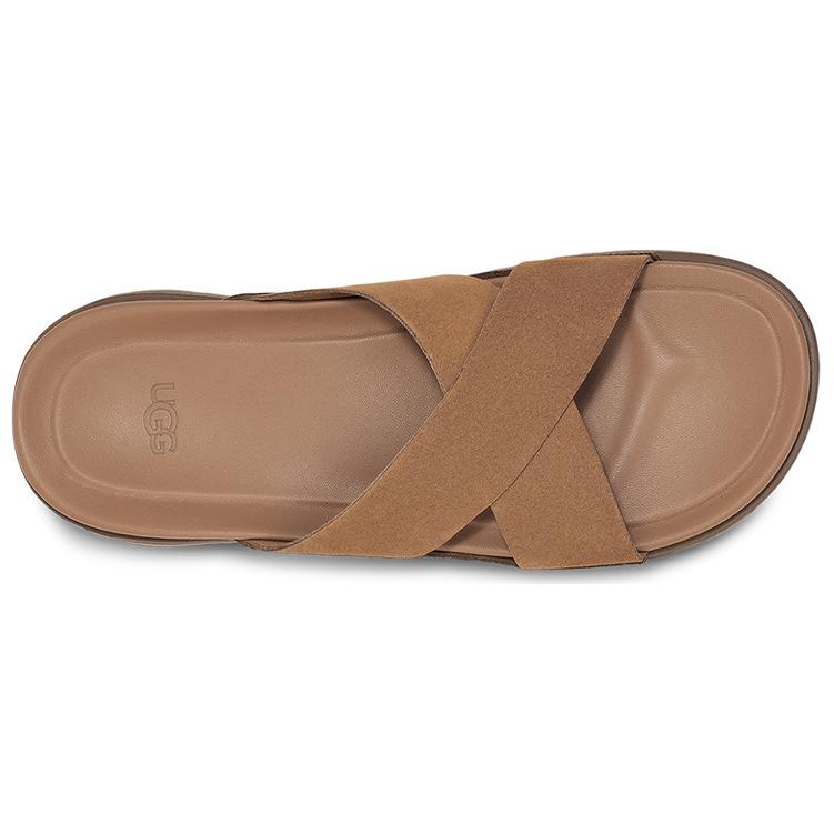 UGG Мужские тапочки Wainscott из спилка коровьей кожи, цвет каштановый 1124902-CHE
