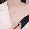 Fashion Four-Leaf Clover Tassel Collarbone Chain Double-Sided Zirconia Shell Stone Necklace Exquisite Luxury Ladies Necklace