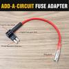 4pcs 12V-24V Add-a-Circuit Micro2 Fuse Tap, Piggy Back Blade Fuse Holder with Wire Harness, 6 pcs Micro 2 Fuse (5A 10A 15A) and Fuse Puller
