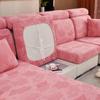 PLUSH Sofa Cushion Cover for Normal Sofa L Shape Sofa Chaselong Slipcovers Stretch Jacquard Flower Home Decoration