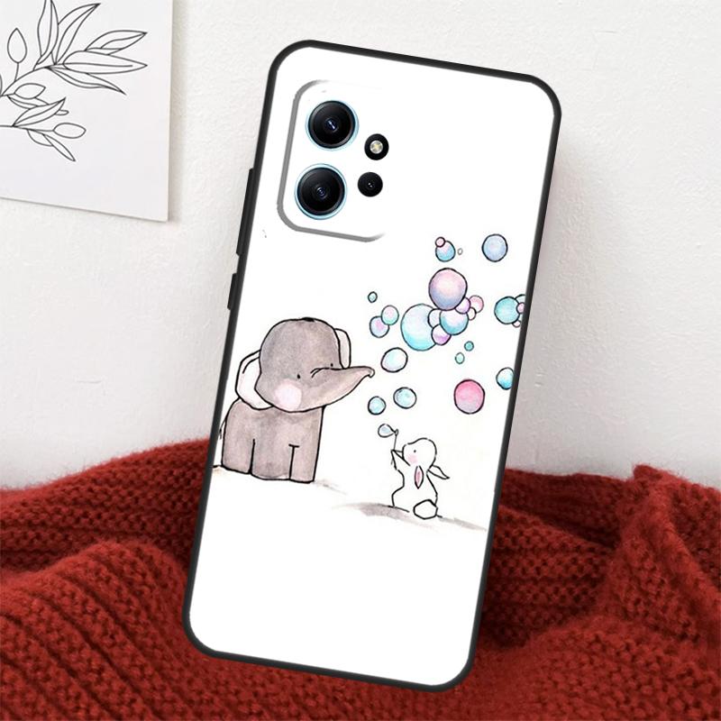 Cute Elephant Case For Xiaomi Redmi Note 14 13 12 11 10 15 Pro Plus Cover For Redmi 15 15C 10C 12C 13C 14C