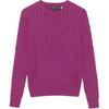 Polo SS24 Solid Color Chunky Knit Crew Neck Long Sleeve Sweater Women Sweater Rose-Pink 211570012-133