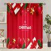 2 Pieces - Christmas - Printed Curtain - Polyester Material - Suitable for Bedroom, Living Room, Study Private Curtain