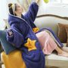 Robes Women Flannel High Quality Thick Soft Warm Star Hooded Open Stitch Buttons Casual Loose Couple Chic Coral Velvet