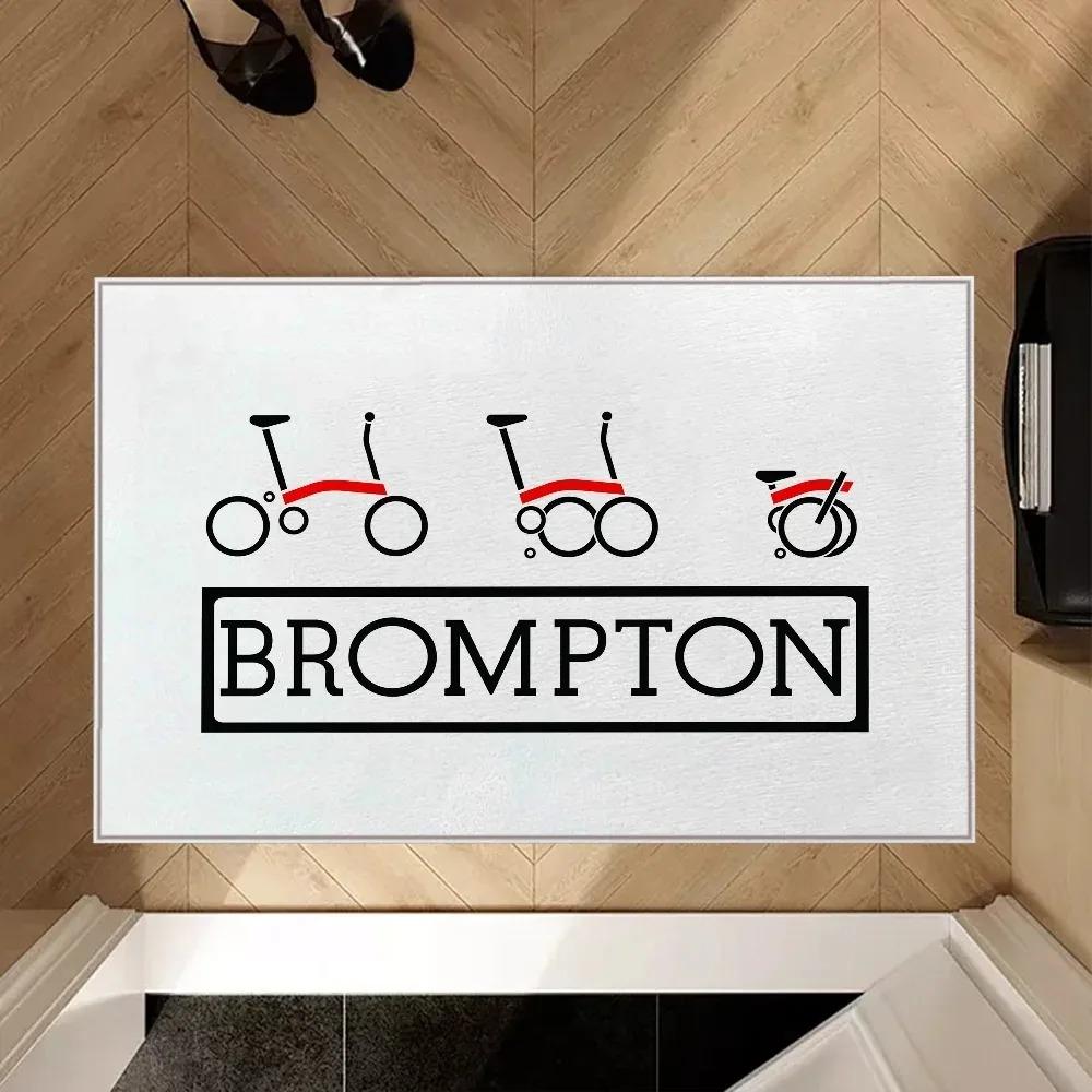 Коврик для двери для энтузиастов велосипедов Brompton, нескользящий, износостойкий, моющийся, коврик для прихожей для любителей велоспорта, декорация для дома