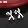 925 Sterling Silver Geometric Earrings Party Fashion Wedding Jewelry