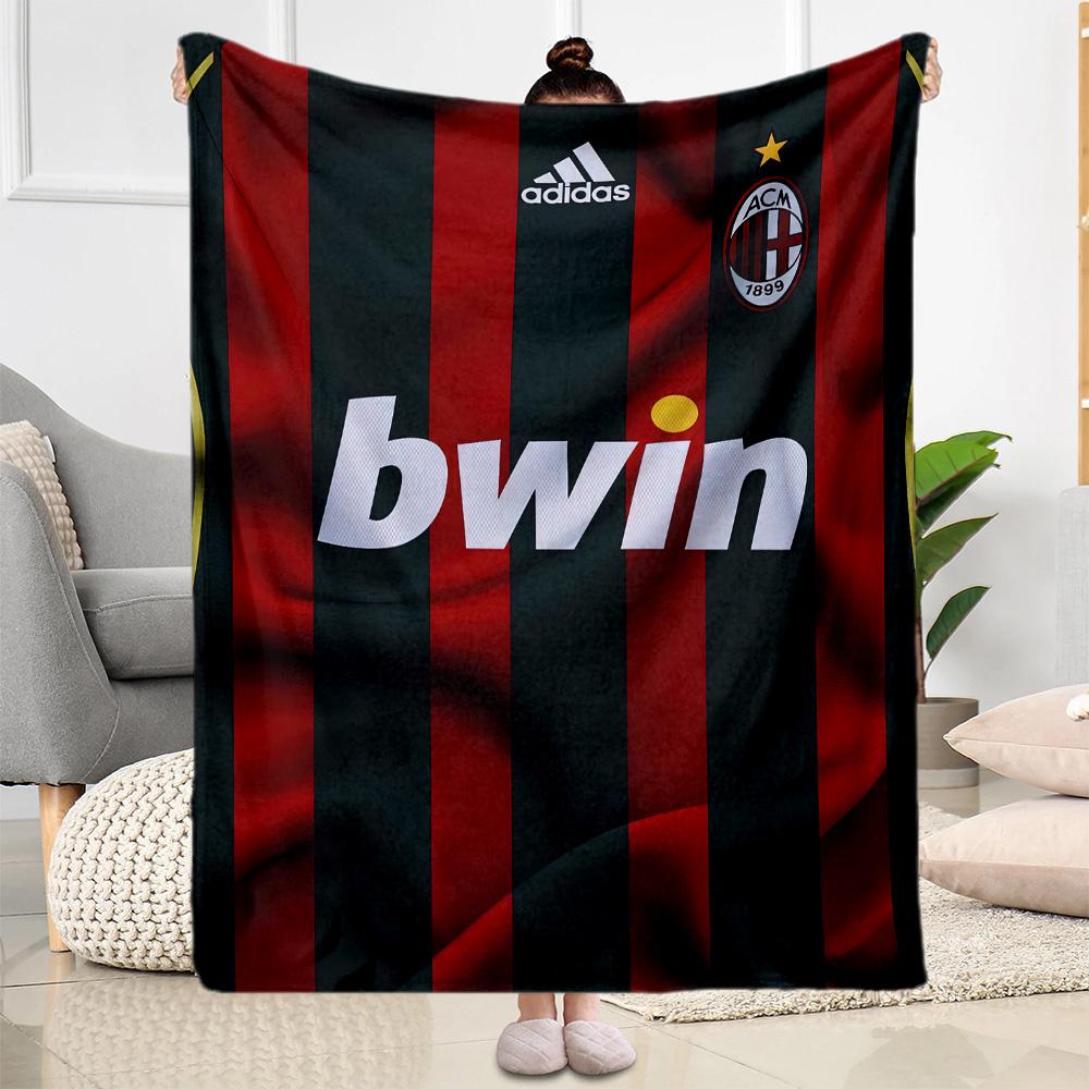 Ac Milan Blanket Soft Warm Cozy Suitable For Livingroom Bedding Office Four Seasons Universal Playful Design Gift For Travel Home Birthdays