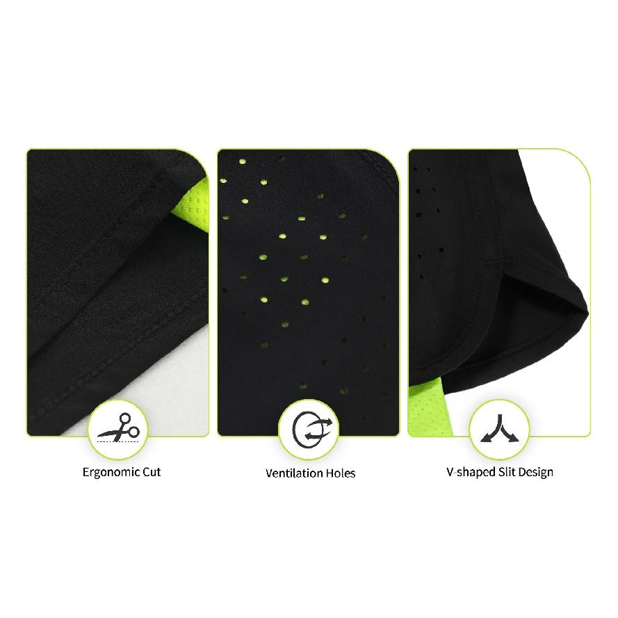 ARSUXEO Men's Running Shorts Outdoor Sports Training Exercise Jogging Gym Fitness 2 in 1 with Longer Liner Quick Dry Workout