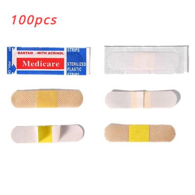 100 шт. пластырь, клейкий пластырь, наклейка для гемостаза, повязка для первой помощи, медицинская травяная повязка, водостойкая, дышащая