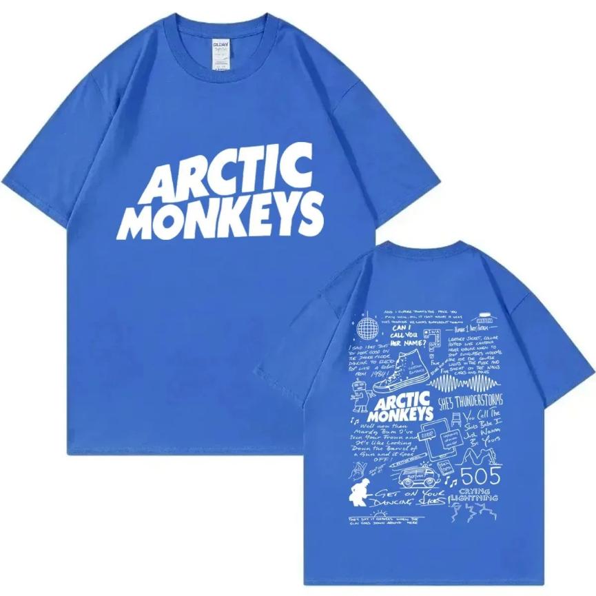 Arctic Monkeys Lyrics Limited Design Graphic T Shirts Мужские и женские модные рок-футболки большого размера Футболки Harajuku Trend