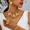 Модный комплект ювелирных изделий ожерелье браслет серьги кольцо для женщин дамы