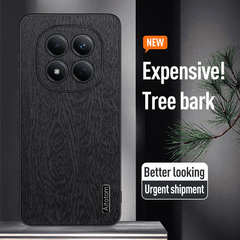 Роскошный кожаный чехол-накладка с узором "Дерево" для Xiaomi Redmi Note 15 14 Pro 5G 4G Xiaomi 15T 14T Pro Гибридный ударопрочный матовый чехол для телефона из ТПУ+ПУ