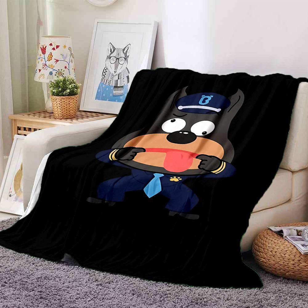 Sheriff Labrador Theme Printed Blanket - Perfect for Couch, Bed, Travel & Outdoor Use | Machine Washable, Cozy & Durable.