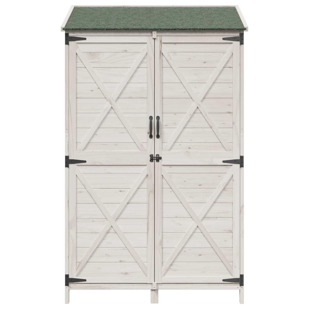 Garden Shed White 106 x 56 x 176.5 cm Solid Spruce Wood
