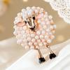 Zinc Alloy Pearl Brooch Full Drill Design Fashion Brooch Sheep Brooch  For Bags Hats T-shirts Jeans