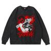 Heavyweight 360g Washed Vintage Berserk Anime Streetwear Cotton Pullover Hoodie Men
