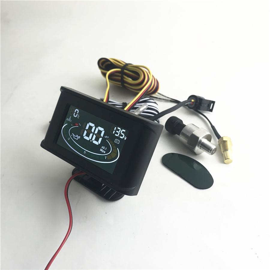 3 в 1 Автомобильный Датчик Температуры Воды + Давления Масла + Вольтметр Напряжения с Датчиками