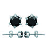 [K3806] - Silver Black 'Essentiel' Silver Earrings (rhodium-plated) - 4 Mm