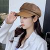 Berets Female Korean Version Small Pu Leather Caps Octagonal Caps