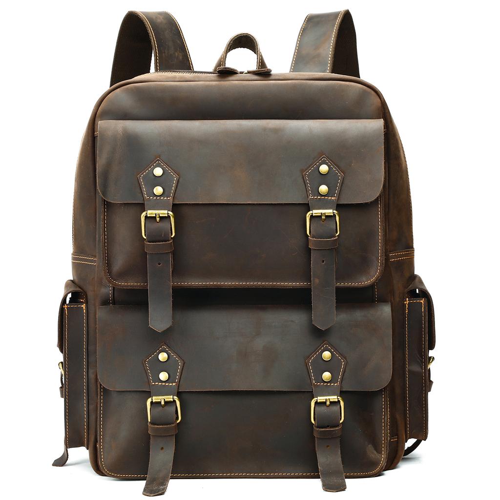 Мужская сумка из натуральной кожи в стиле ретро для путешествий на открытом воздухе, для отдыха на голове, рюкзак из коровьей кожи, большая вместимость, деловая мужская сумка