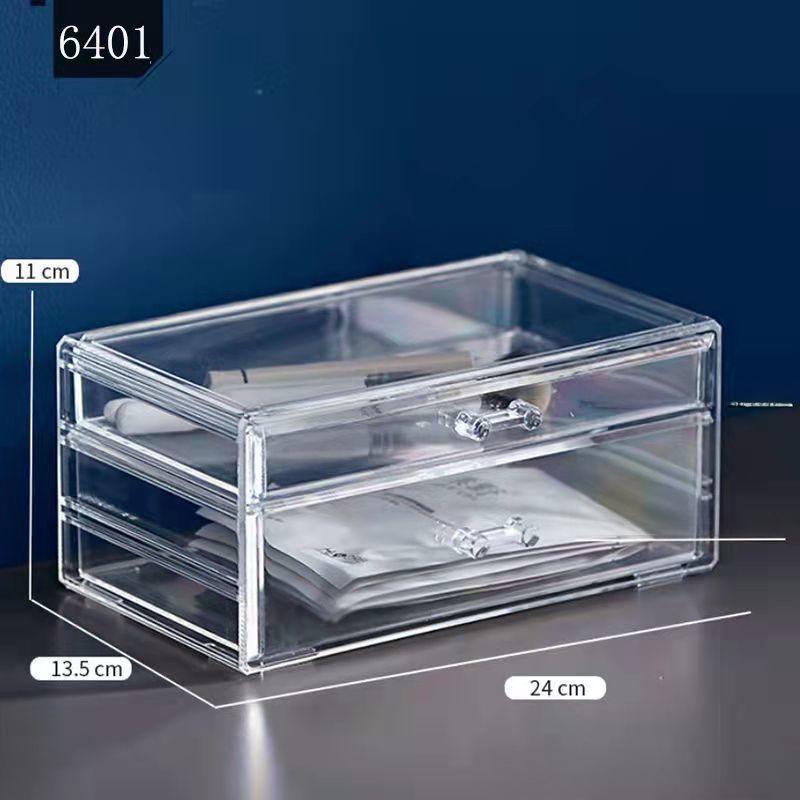 Прозрачный ящик для хранения косметики, помады и украшений - цельный органайзер для туалетного столика