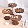 Vintage Round Black Walnut Jewelry Display Holder Necklace Earrings Bracelets Rings Luxury Showcase Stand Trinket Shelf Tray Ornaments Jeweler Seller