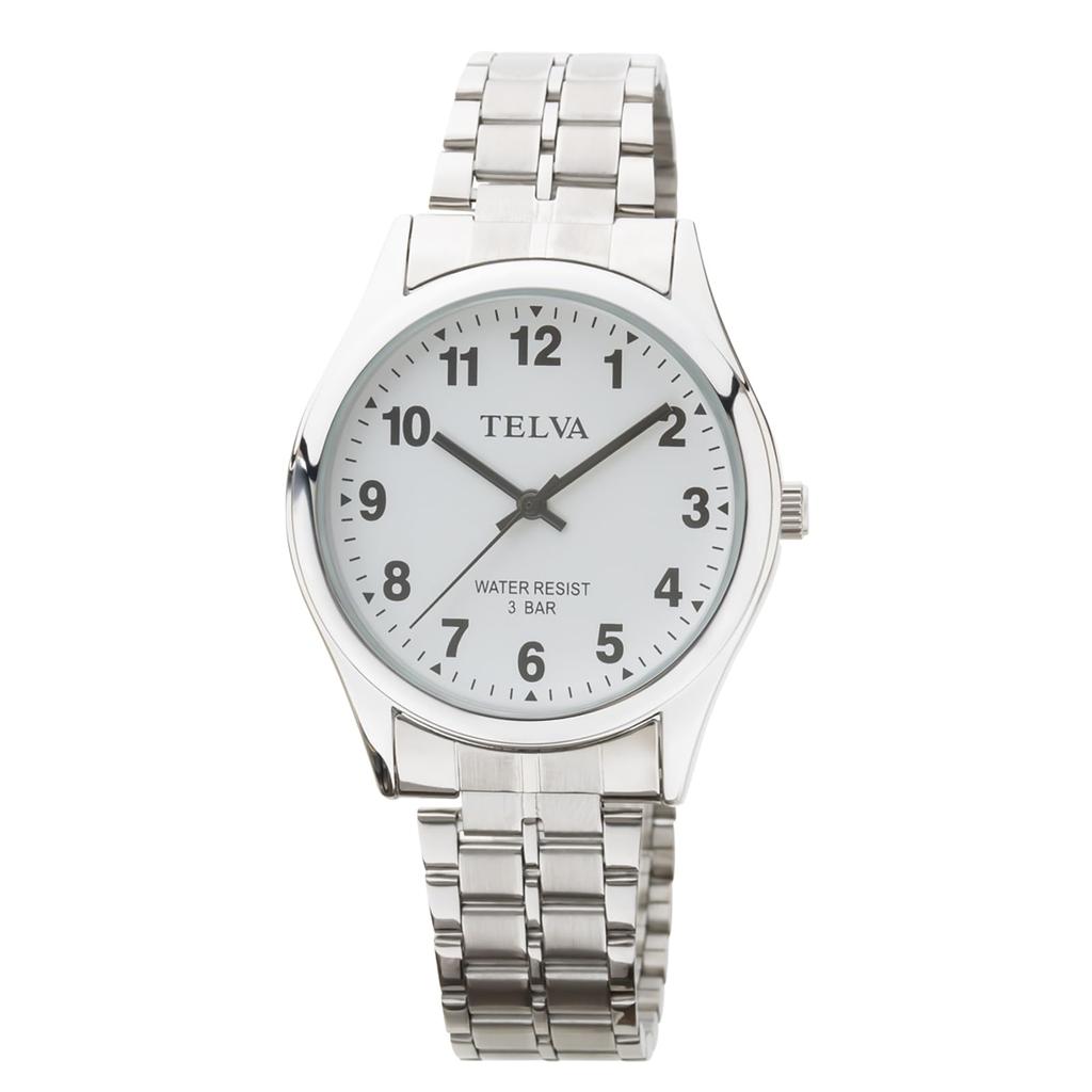[Clefer] Analog Men's Watch Waterproof Metal Band Silver TE-AM148-WTS