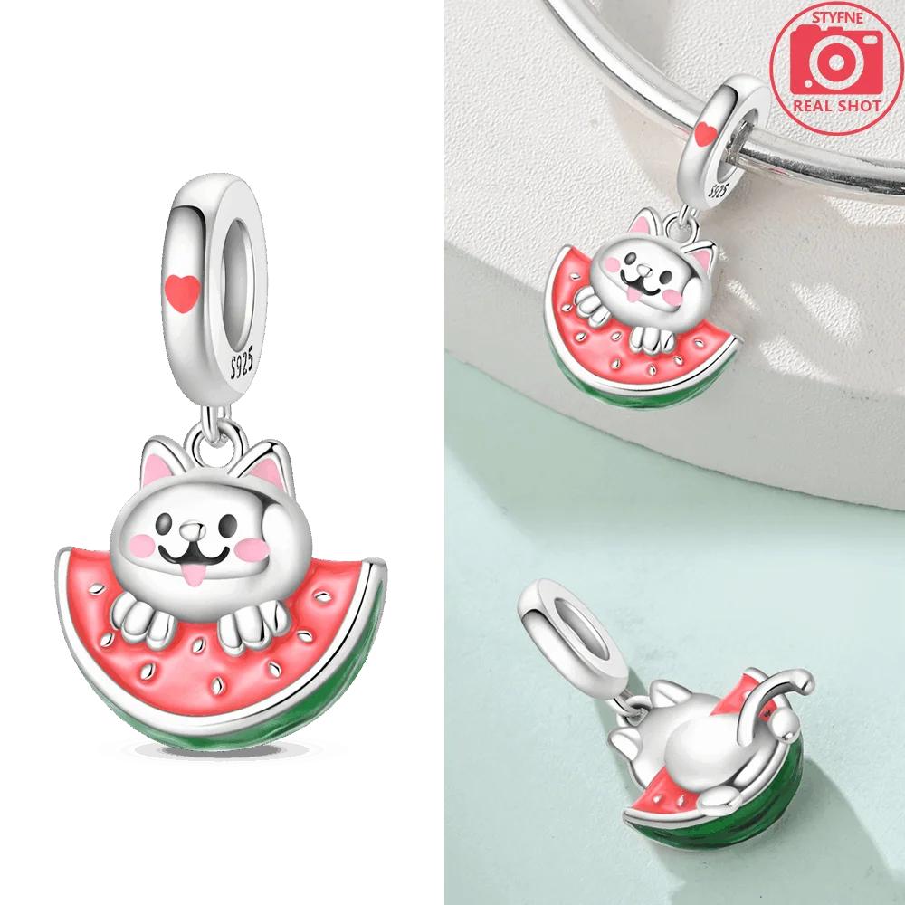 Изысканные оригинальные медные шармы-подвески в виде клубники, вишни, яблока, авокадо, фруктов, бусина, подходят для браслетов DIY, ювелирные изделия на день рождения, изысканный подарок