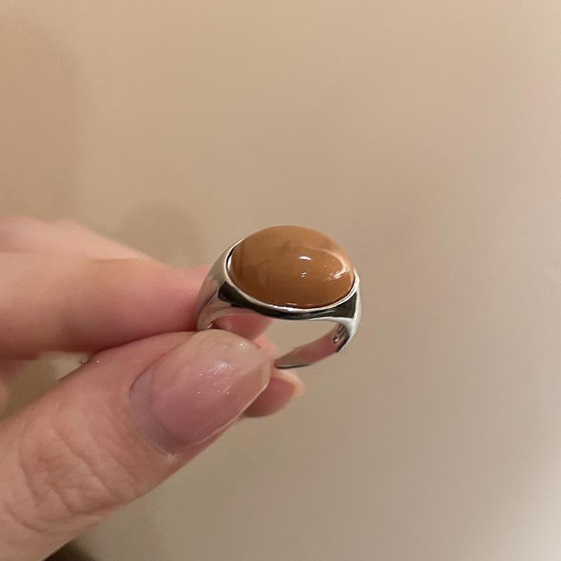 Женское роскошное винтажное кольцо из титановой стали с тигровым глазом