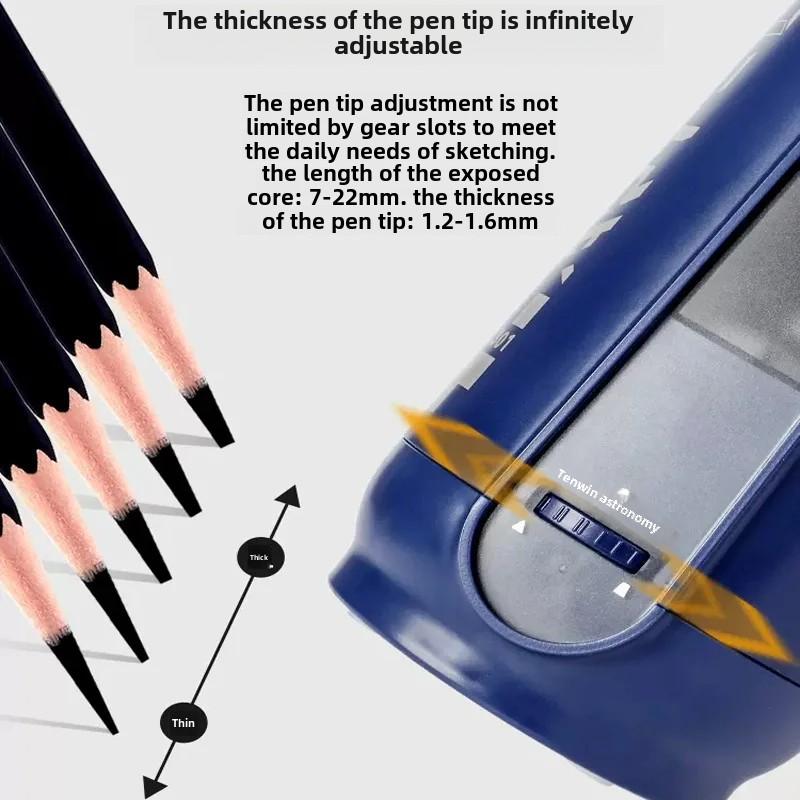 Автоматическая точилка для карандашей Tenwin Ms5301 Регулируемая электрическая роликовая точилка для эскизов, грифели для угольных карандашей
