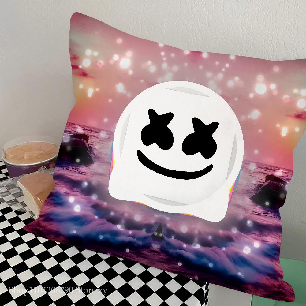 Наволочка для подушки DJ M-Marshmello Квадратная подушка Спальня Диван Подушка для отдыха и комфорта Автомобиль Гостиная Домашний декор