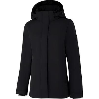 Однотонная короткая куртка-пуховик с капюшоном на молнии для женщин, черная AYMU292-5