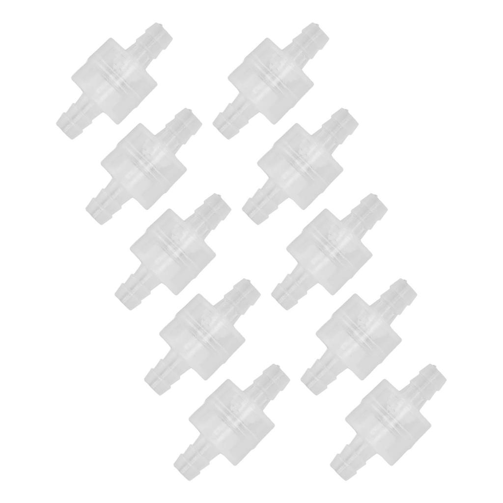 10 Pcs 1 Way Check Valve Translucent Water Stop Hose Check Valve with Spring for Chemical Industry