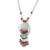 [N1517] - Designer Necklace 'Altai' Red Green Silver